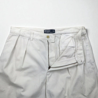 Polo by Ralph Lauren 90年代 ポロチノ TYLER FIT 2タック ショートパンツ ハーフパンツ L ベージュ コットン