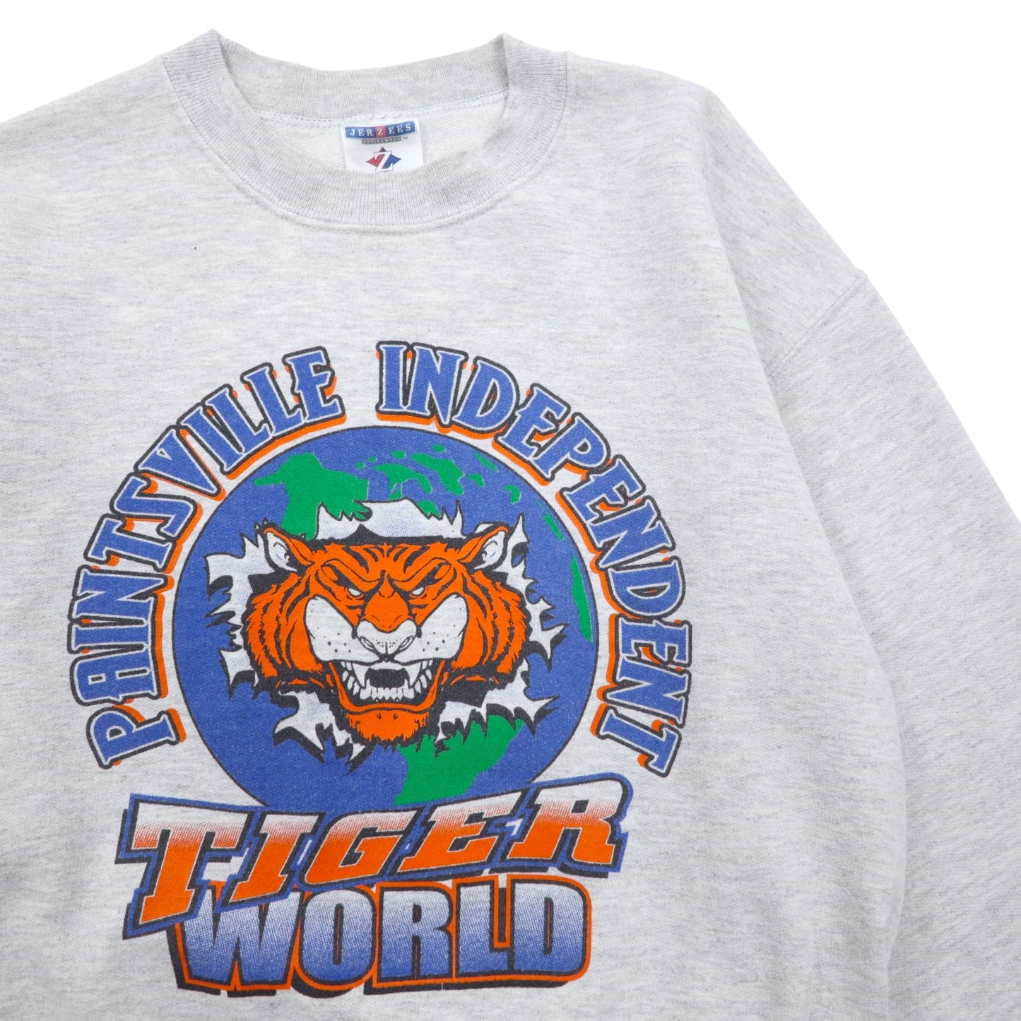 JERZEES 90年代 プリントスウェット M グレー コットン TIGER WORLD ホンジュラス製