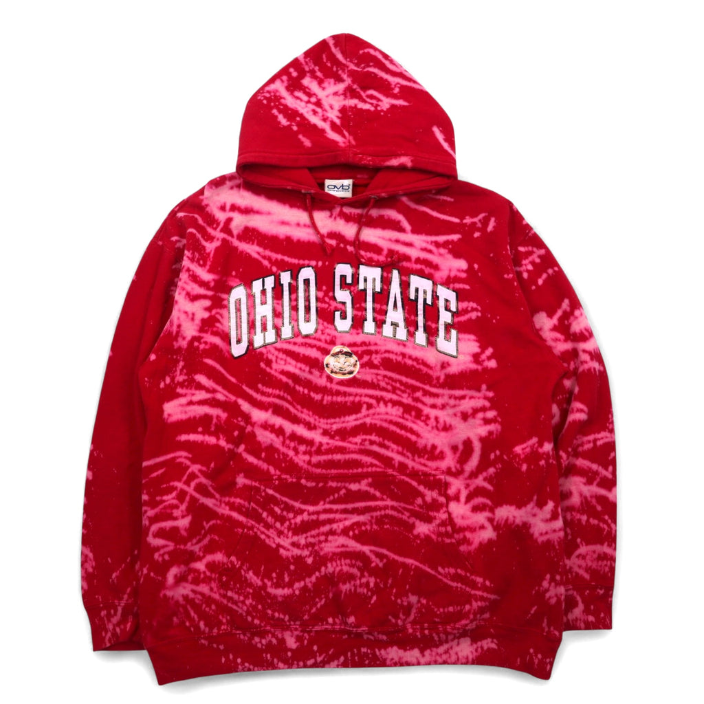 ovb (old varsity brand) tie-dye college pullover hoodie XL red OHIO STATE