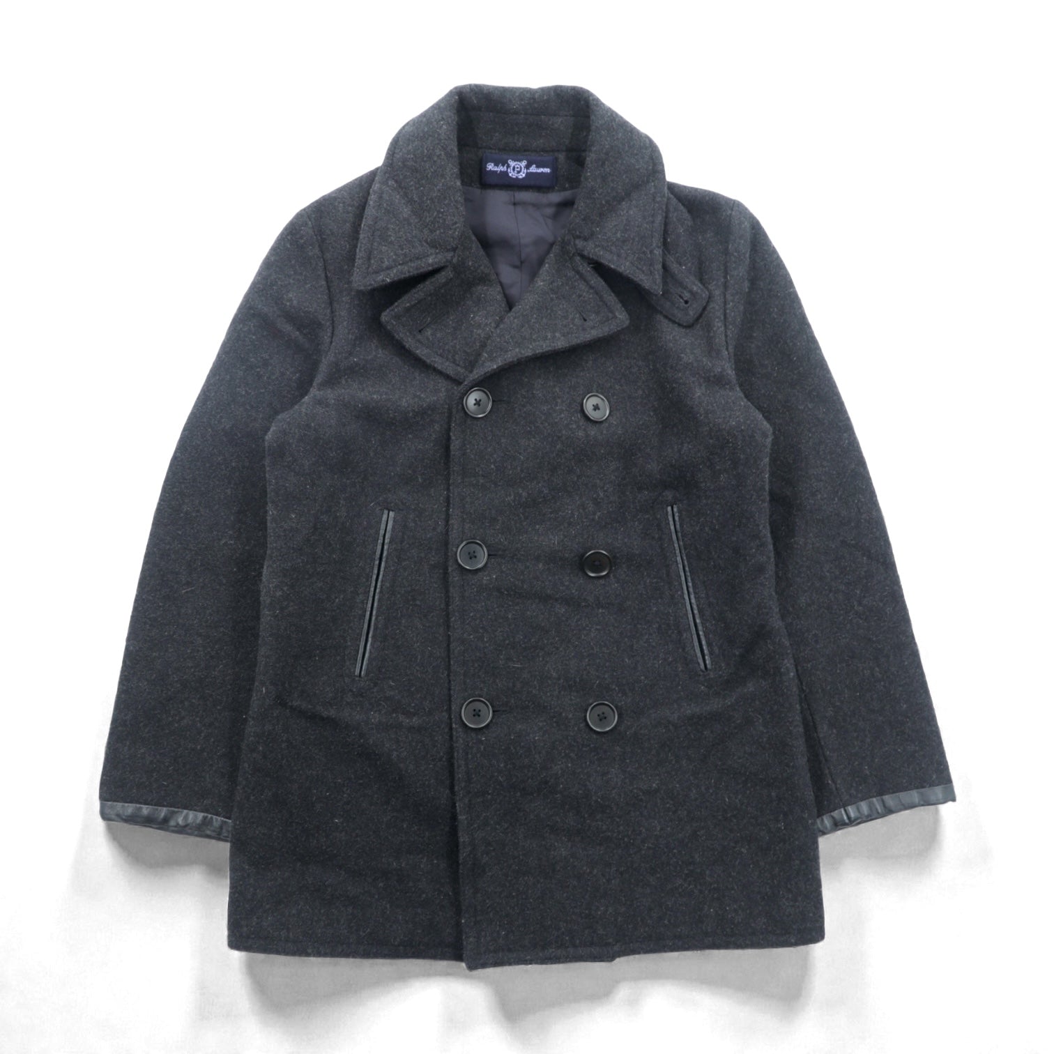 POLO SPORT RALPH LAUREN 90年代 ダブルブレスト ピーコート M グレー メルトン チンストラップ 日本製