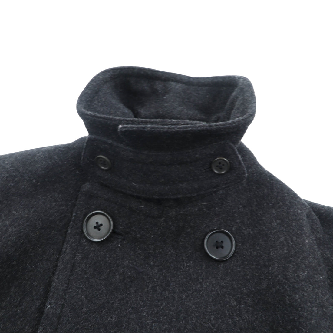 POLO SPORT RALPH LAUREN 90s Double-Breasted Pea Coat, Size M, Gray, Melton, Chin Strap, Made in Japan