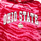 ovb (old varsity brand) tie-dye college pullover hoodie XL red OHIO STATE