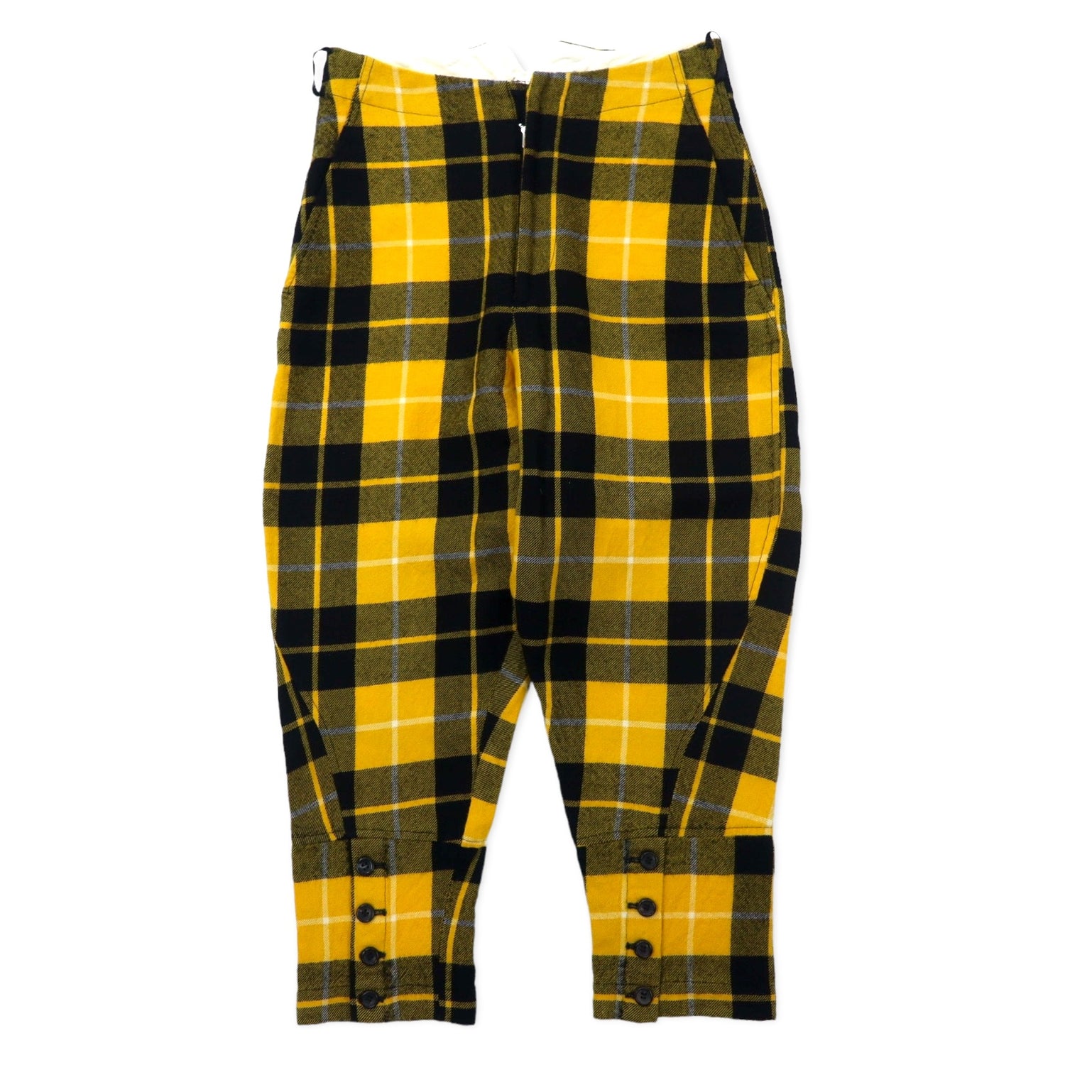 COMME des GARCONS Jodhpurs Pants M Yellow Checked Wool S7P004 Hungary Made  – 日本然リトテ