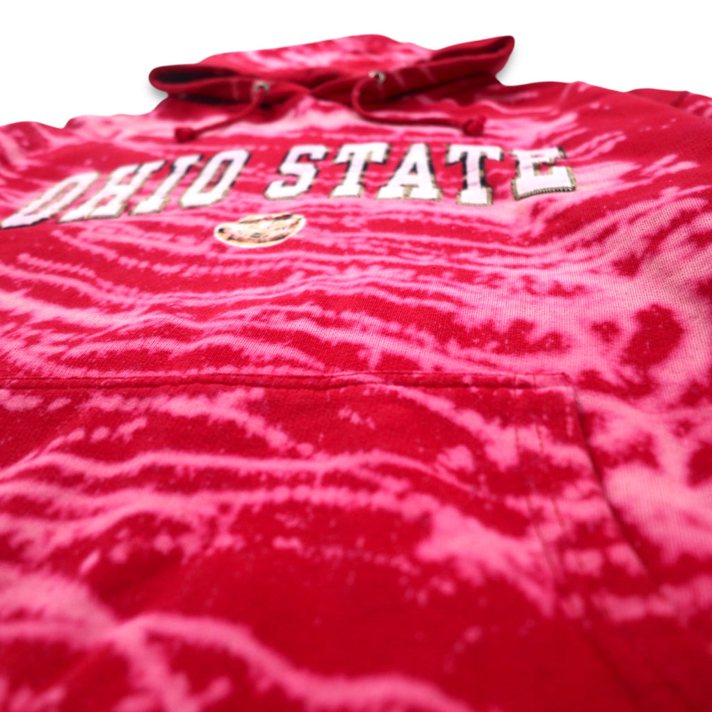 ovb (old varsity brand) tie-dye college pullover hoodie XL red OHIO STATE