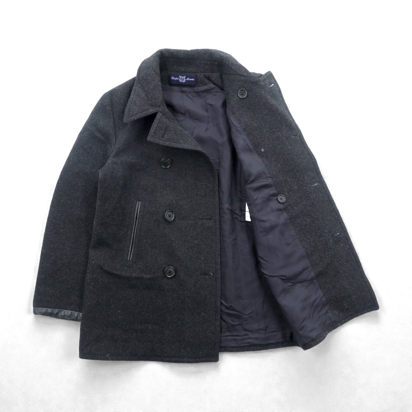 POLO SPORT RALPH LAUREN 90年代 ダブルブレスト ピーコート M グレー メルトン チンストラップ 日本製