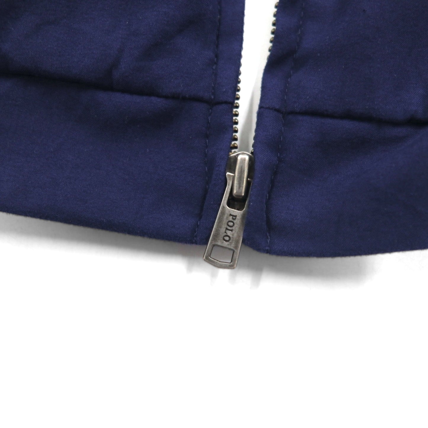 Polo by Ralph Lauren 90年代 スウィングトップ ハリントンジャケット XL ネイビー ポリエステル 裏地チェック スモールポニー刺繍