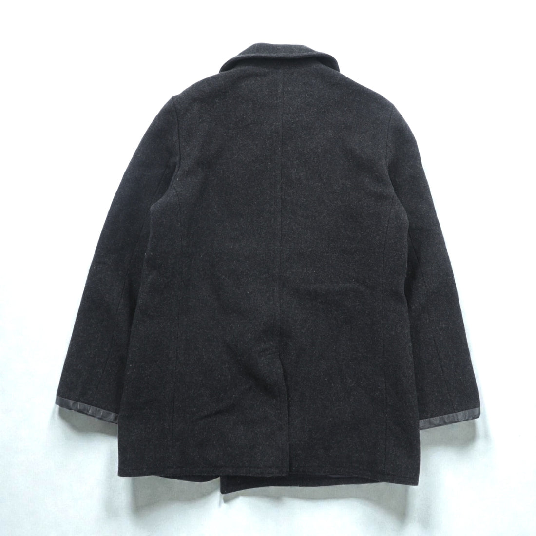 POLO SPORT RALPH LAUREN 90s Double-Breasted Pea Coat, Size M, Gray, Melton, Chin Strap, Made in Japan