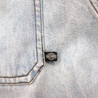 HARLEY DAVIDSON Ice Wash Denim Shirt L Light Blue Cotton Back Logo Embroidered