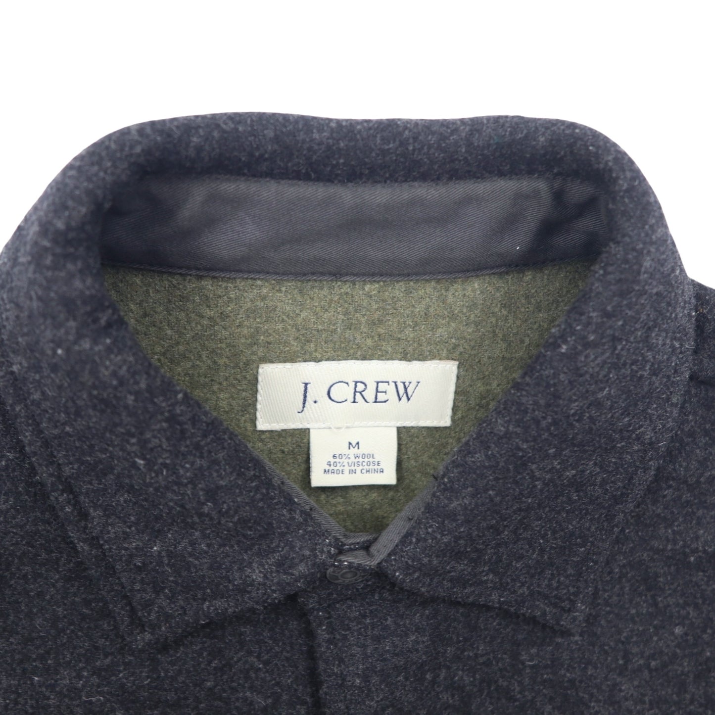 J.CREW 90年代 メルトン CPO シャツ ジャケット M グレー ウール スナップボタン