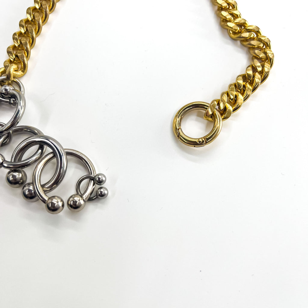 sacai  ボディピアス ネックレス Body Pierce Necklace メタルチェーン シルバー ゴールド