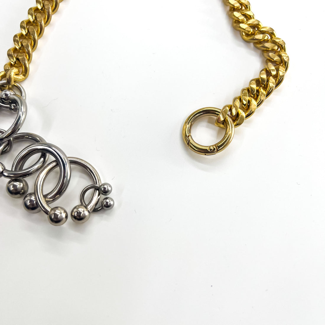 sacai  ボディピアス ネックレス Body Pierce Necklace メタルチェーン シルバー ゴールド