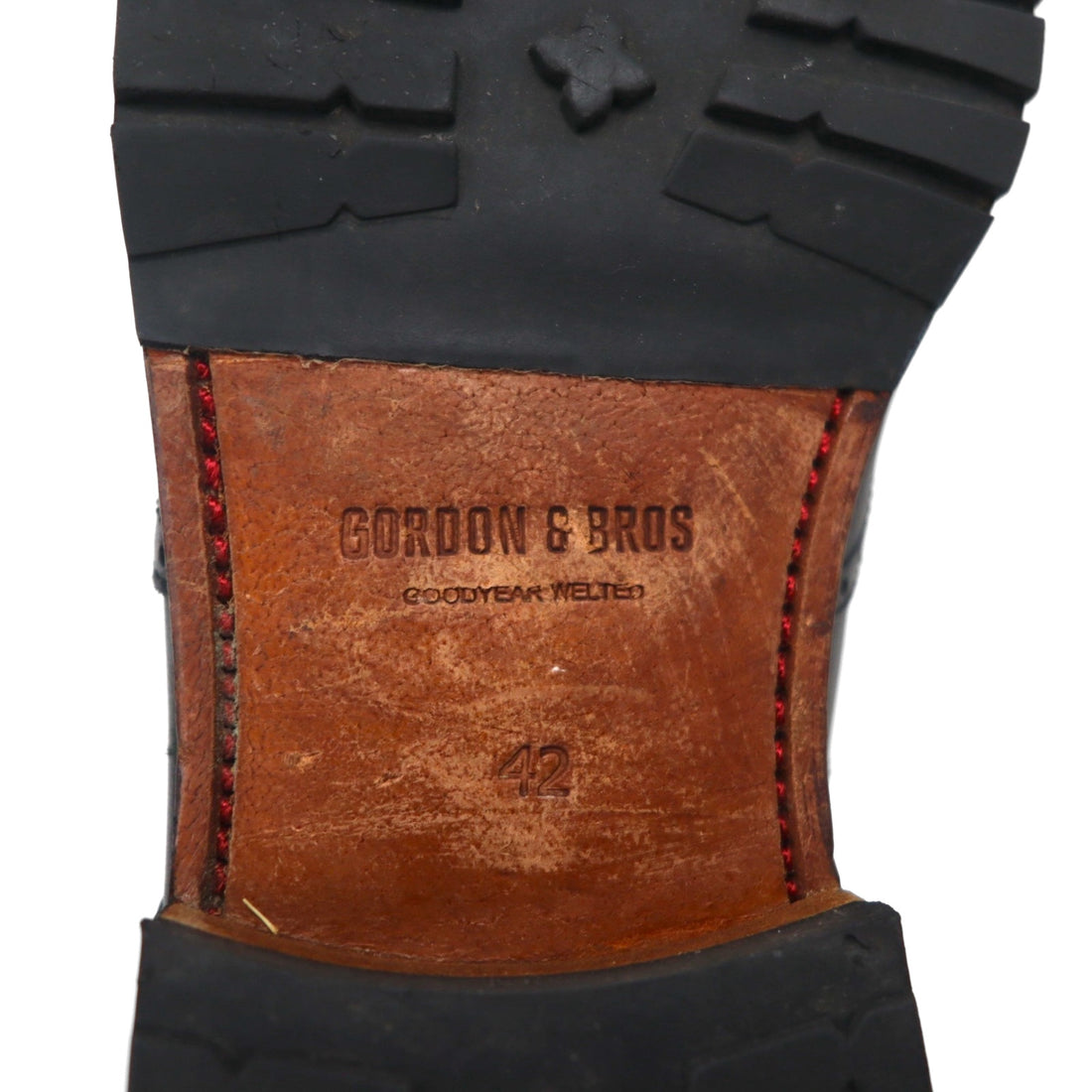 GORDON &amp; BROS Wingtip Dress Shoes, Size 27cm, Leather, Lug Sole, Goodyear Welt Construction, Medallion LEVET