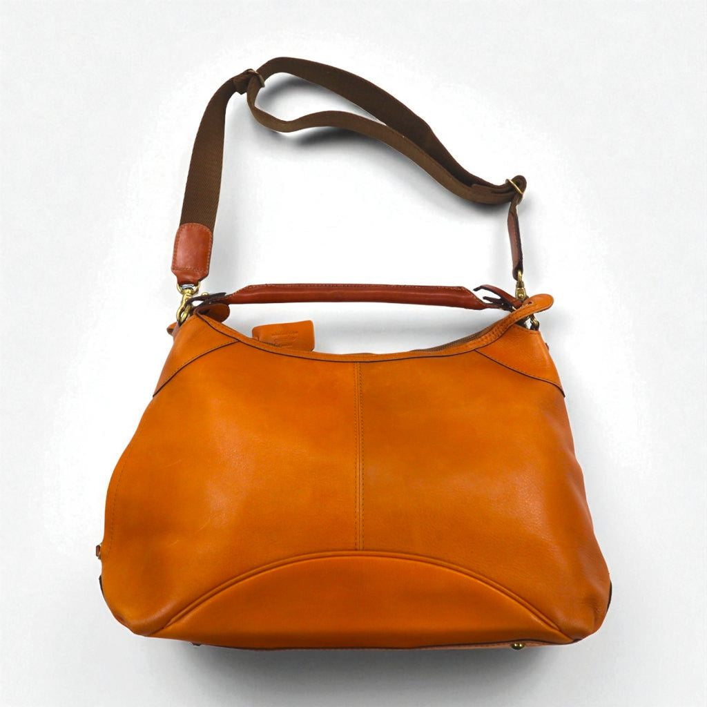 quadro 2WAY Leather Shoulder Bag Camel Made in Japan