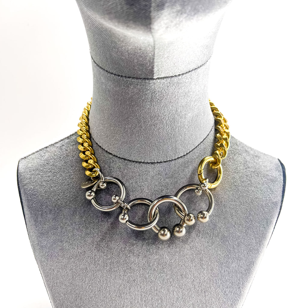 sacai  ボディピアス ネックレス Body Pierce Necklace メタルチェーン シルバー ゴールド