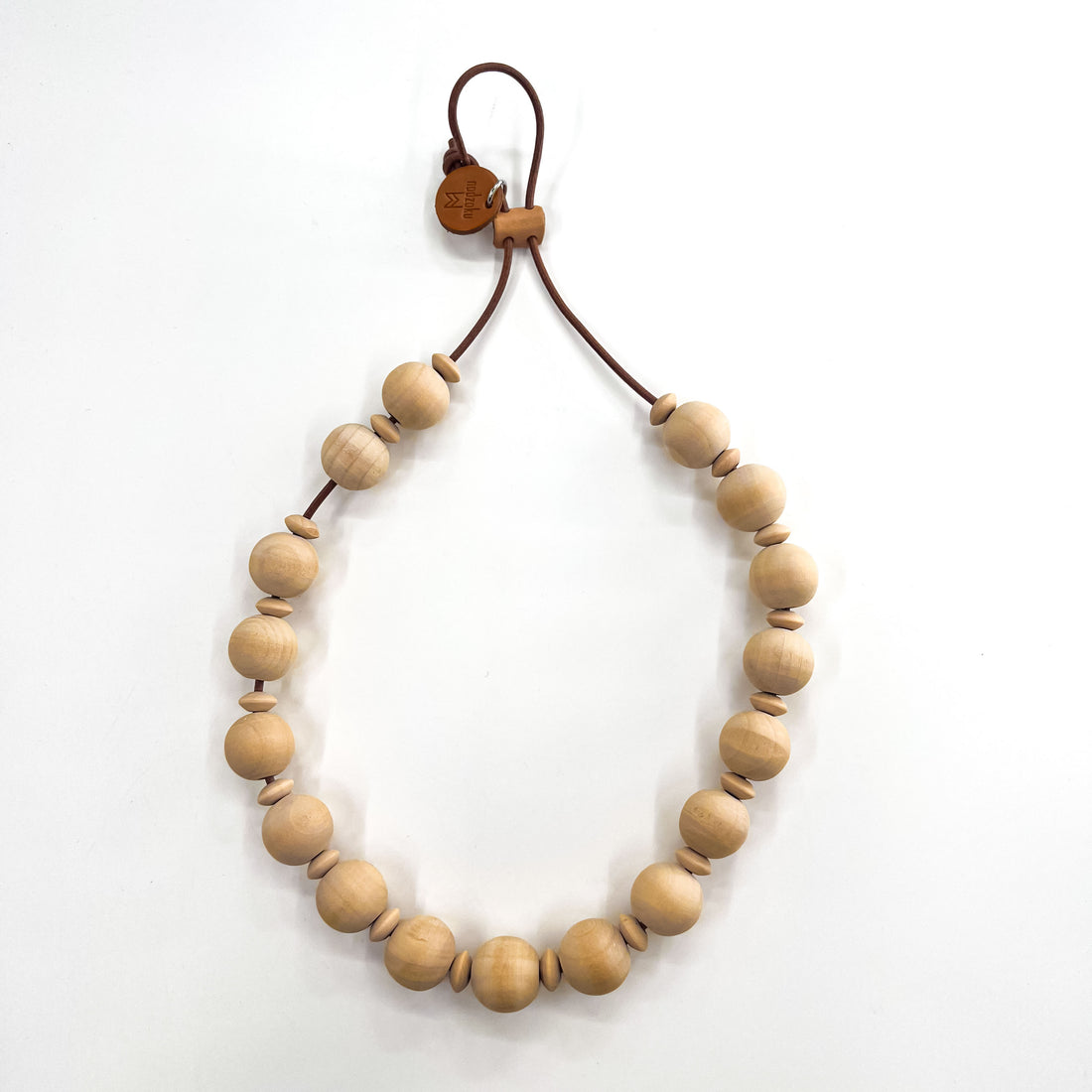nodzoku ウッドボール ネックレス ベージュ ブラウン Collier. While Natural Wood Ball ヌメ革
