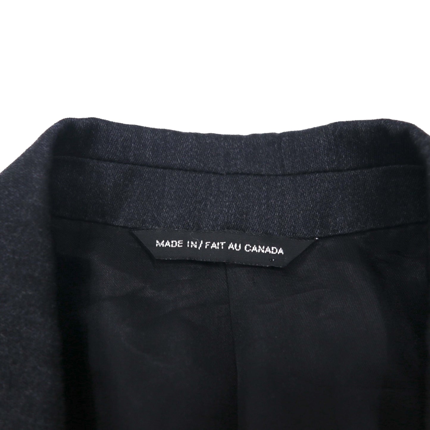 80s Canada UNION MADE Vintage Blazer BOSA. 80s Canadian-made double-breasted blazer with peaked velvet, size L. Union Made with ACTWU tag. Exclusively made by Jack Fraser.