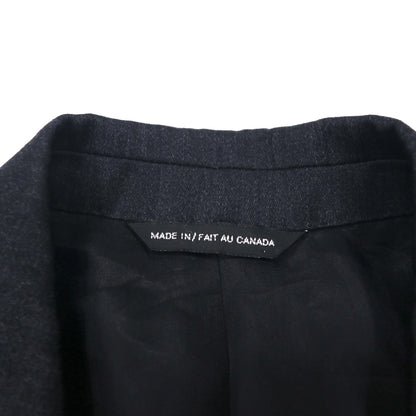 80s Canada UNION MADE Vintage Blazer BOSA. 80s Canadian-made double-breasted blazer with peaked velvet, size L. Union Made with ACTWU tag. Exclusively made by Jack Fraser.