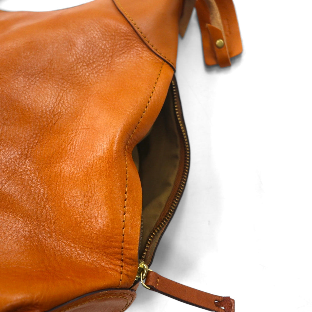 quadro 2WAY Leather Shoulder Bag Camel Made in Japan