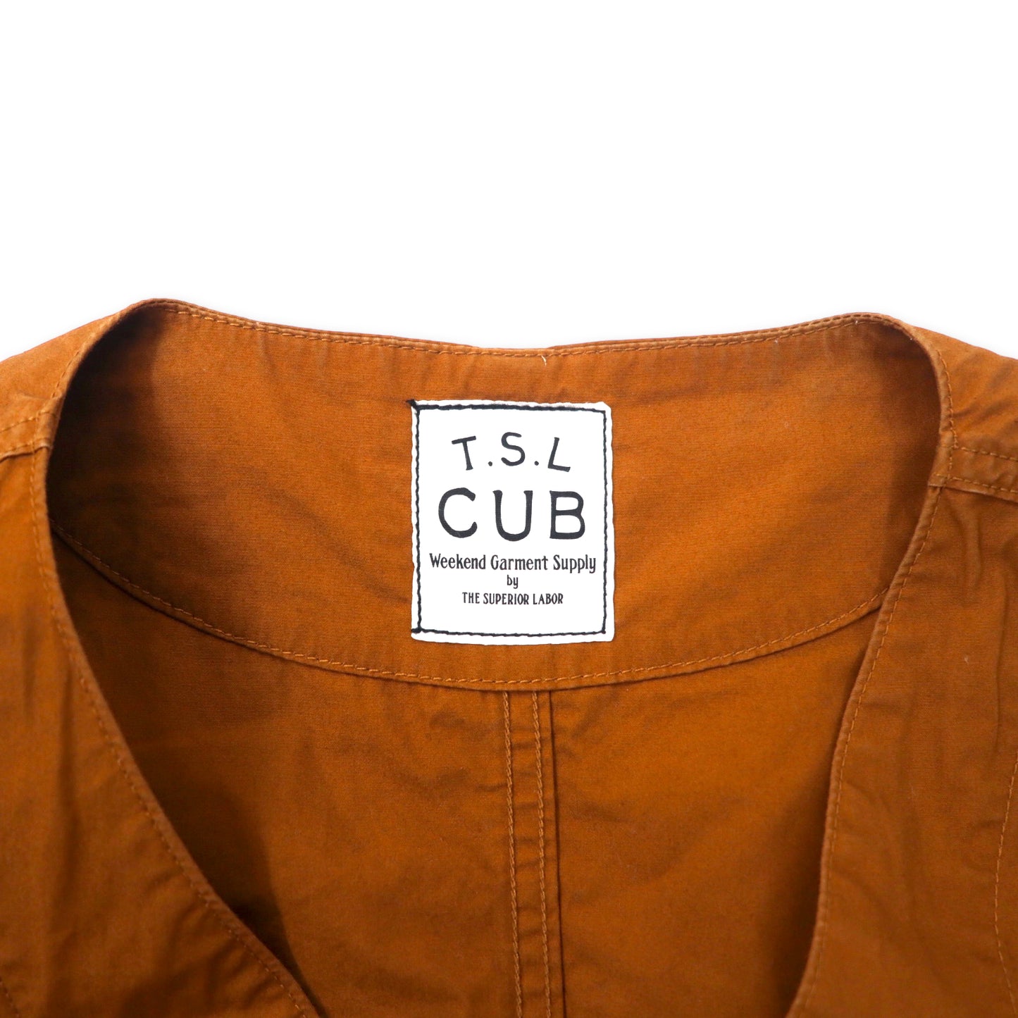 T.S.L CUB ( THE SUPERIOR LABOR ) コットン ベスト L ブラウン TC-15SS-T01 日本製