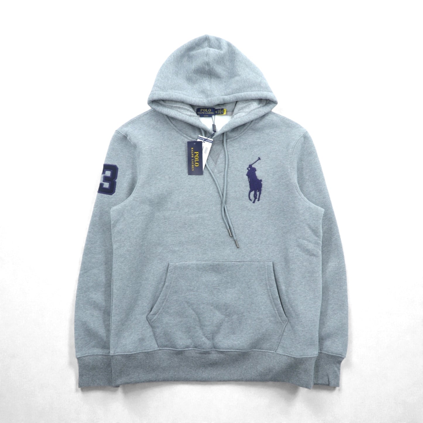 Polo Ralph Lauren ビッグポニー 刺繍 プルオーバー パーカー XL グレー カンガルーポケット 未使用品