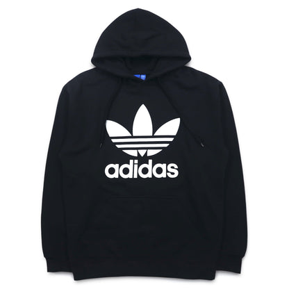 adidas originals トレフォイルロゴ プルオーバー パーカー XL ブラック TREEFOIL LEAF PRINT LOGO G92596