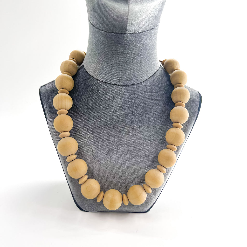 nodzoku ウッドボール ネックレス ベージュ ブラウン Collier. While Natural Wood Ball ヌメ革