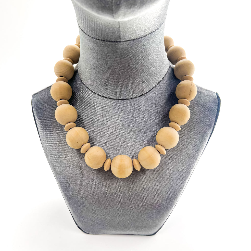 nodzoku ウッドボール ネックレス ベージュ ブラウン Collier. While Natural Wood Ball ヌメ革