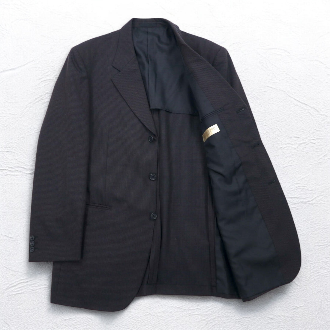 STUDIO by D'URBAN 80s 3B Suit Set Up XL Grey Striped Wool Made in Japan