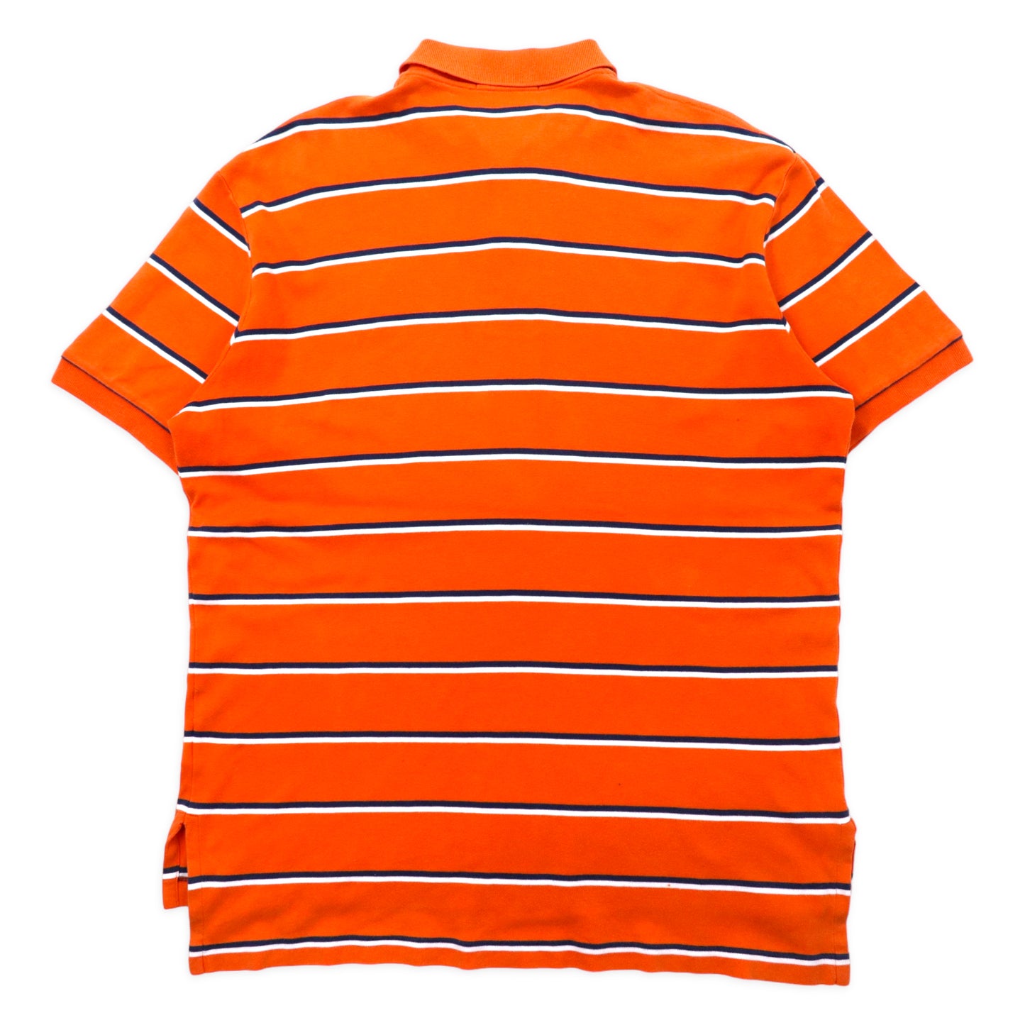 POLO by RALPH LAUREN STRIPED Polo Shirt LL Orange Cotton Small