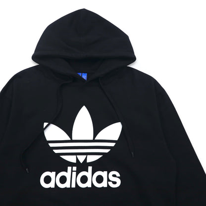 adidas originals トレフォイルロゴ プルオーバー パーカー XL ブラック TREEFOIL LEAF PRINT LOGO G92596