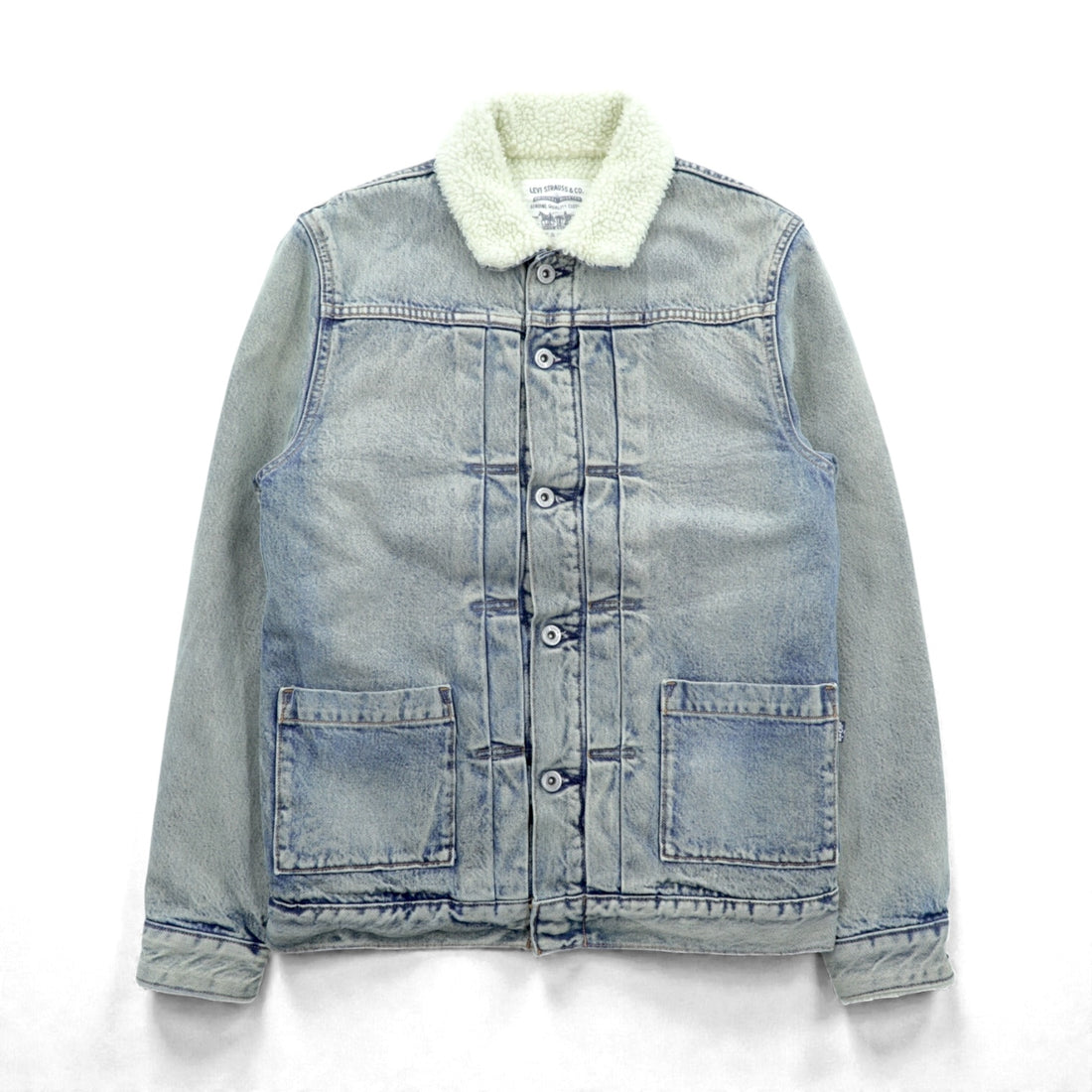 LEVI'S MADE&CRAFTED ビッグE タイプ 2nd シェルパ トラッカージャケット S インディゴ TYPE 2 裏ボア 34470-0004 プリーツ 紺タブ トルコ製