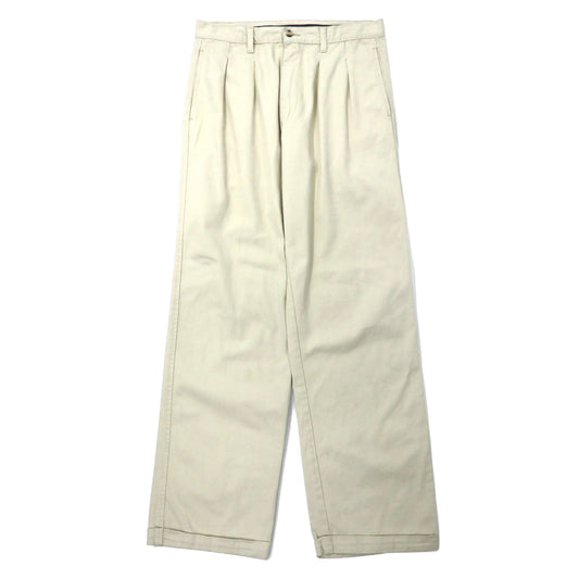 日本然リトテ-古着オンライン-RALPH LAUREN 90年代 ポロチノ 2タック チノパンツ 30 ベージュ コットン-RALPH LAUREN 90's Polochino 2 Tuck Chino Pants 30 Beige Cotton