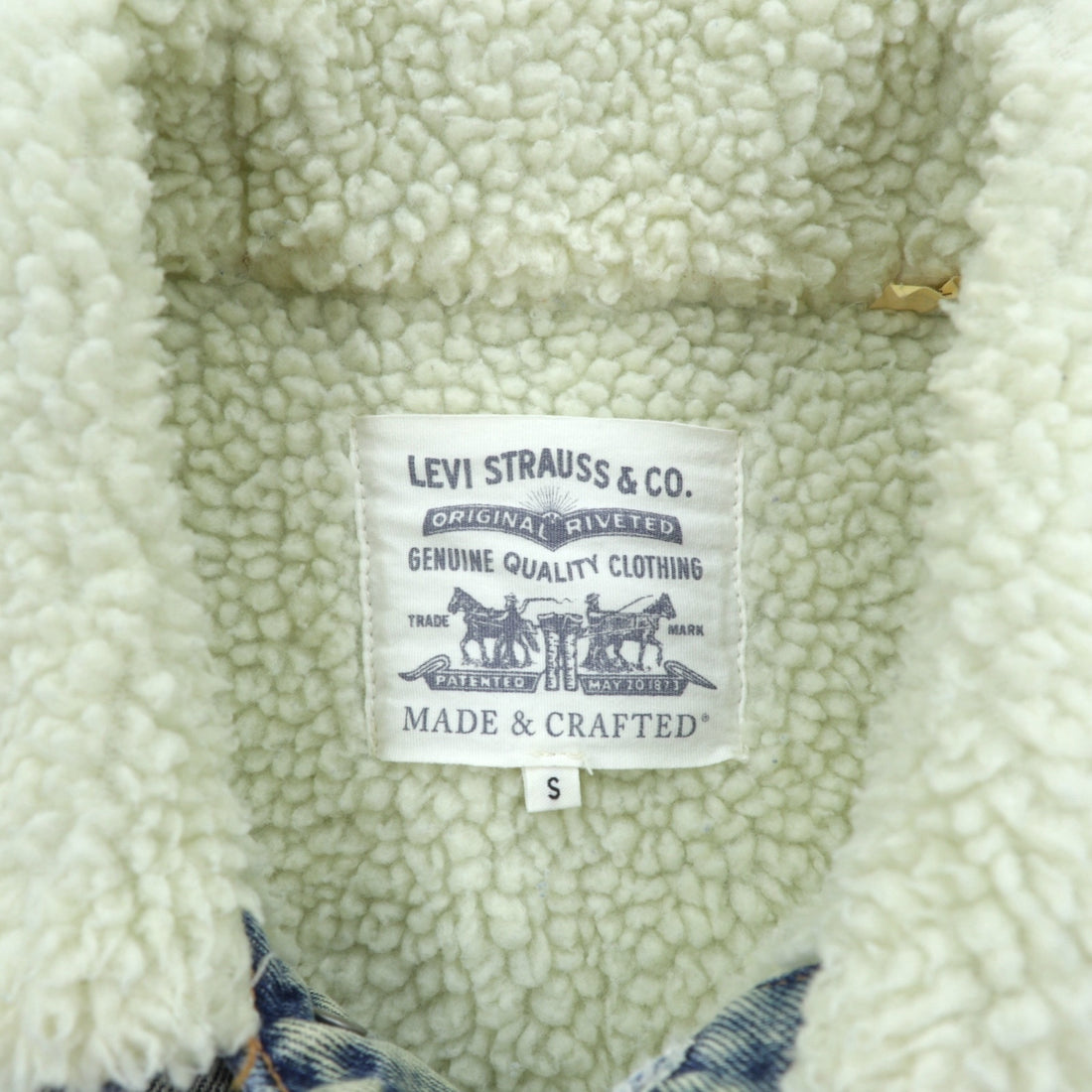 LEVI'S MADE&CRAFTED ビッグE タイプ 2nd シェルパ トラッカージャケット S インディゴ TYPE 2 裏ボア 34470-0004 プリーツ 紺タブ トルコ製
