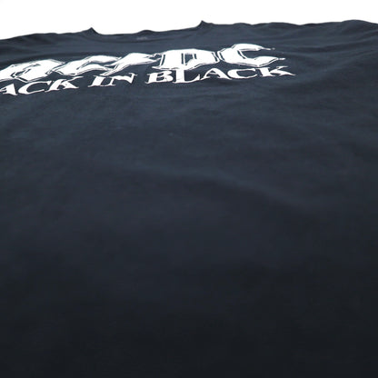 AC/DC オフィシャル ロック バンド Tシャツ 2XL ブラック コットン BACK IN BLACK