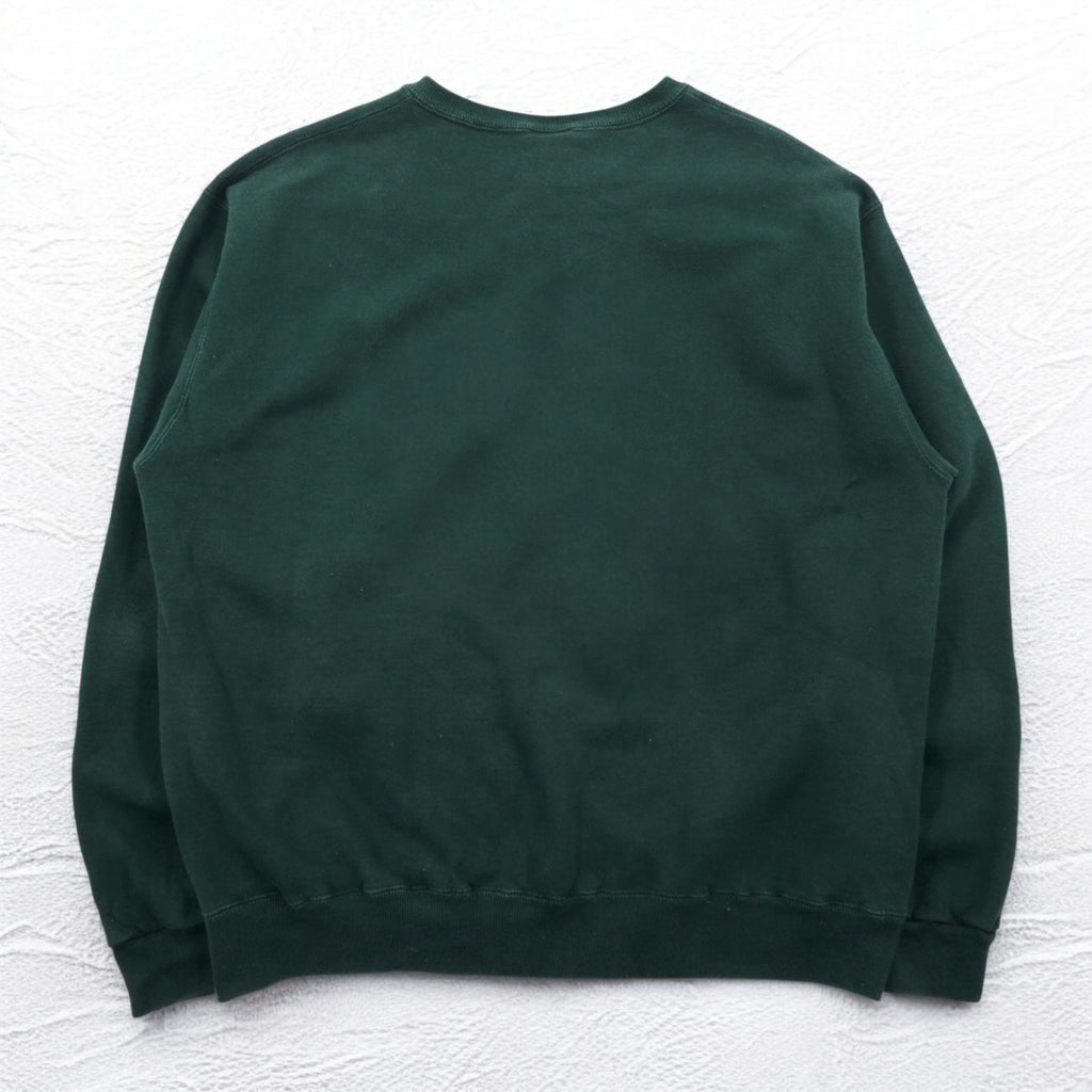 Champion 90s Made in USA Embroidered Tag Crew Neck Sweatshirt XL Green One Point Logo Embroidery