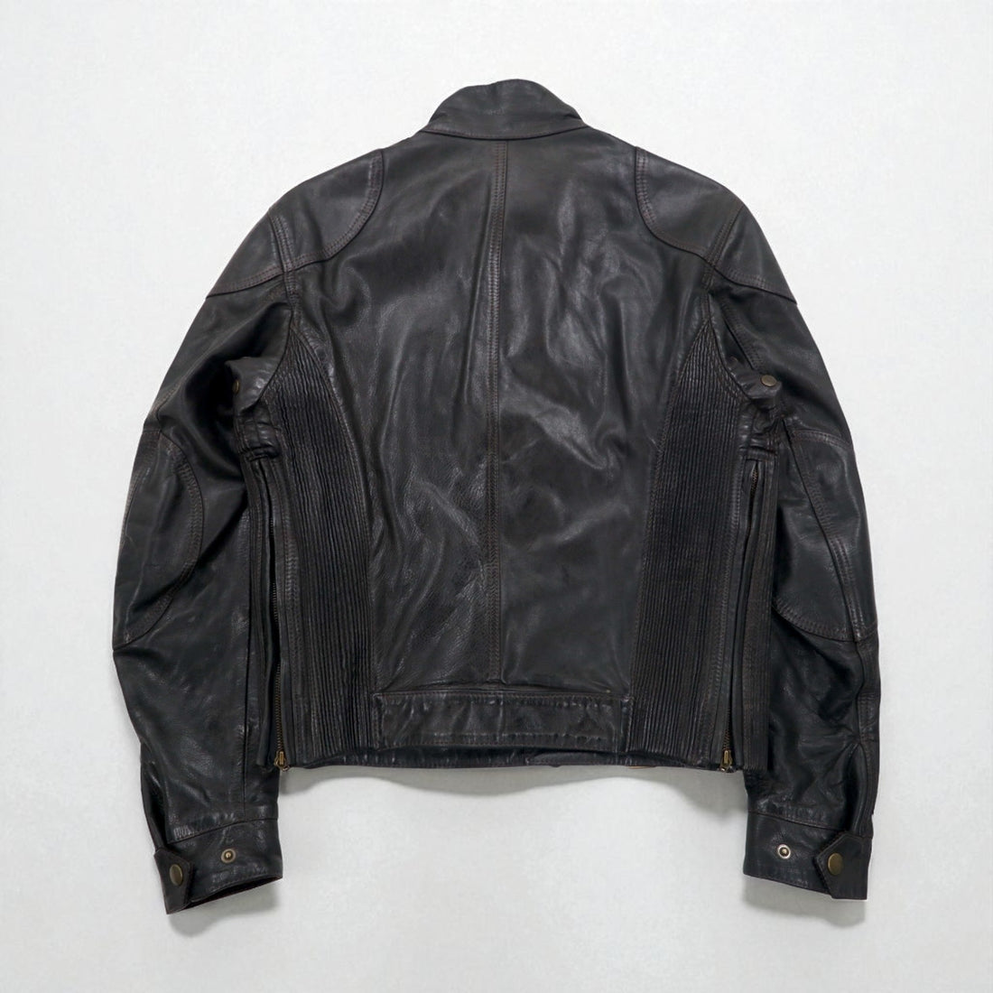 Belstaff イタリア製 ギャングスター ハンドワックス レザー モーターサイクルジャケット ライダース M ブラウン