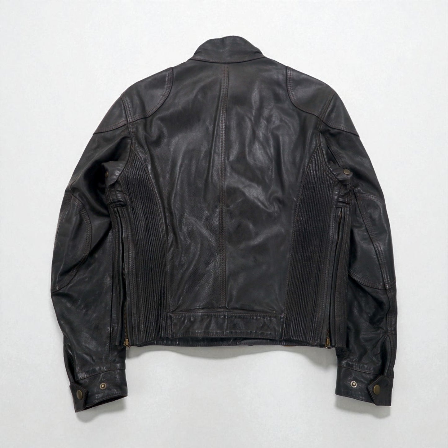 Belstaff イタリア製 ギャングスター ハンドワックス レザー モーターサイクルジャケット ライダース M ブラウン