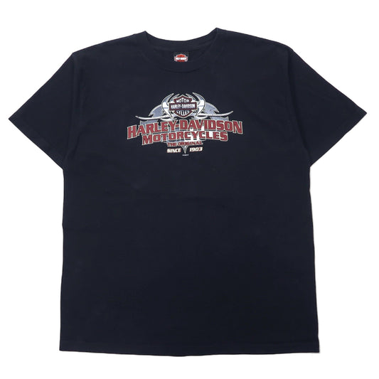 日本然リトテ-古着オンライン-HARLEY DAVIDSON USA製 00年代 ロゴプリント Tシャツ 2XL ブラック コットン SACRAMENTO CALIFORNIA ビッグサイズ-HARLEY DAVIDSON USA Made 00's Logo Print T-Shirt 2XL Black Cotton SACRAMENTO CALIFORNIA Big Size