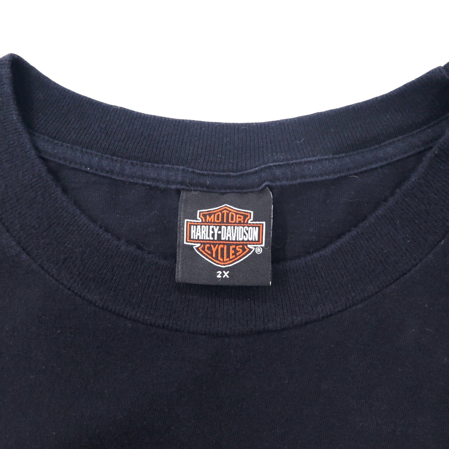 HARLEY DAVIDSON USA製 00年代 ロゴプリント Tシャツ 2XL ブラック コットン SACRAMENTO CALIFORNIA ビッグサイズ