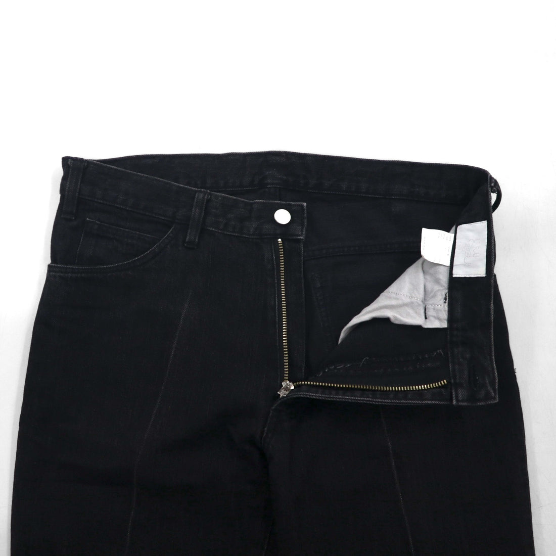 URU Center Crease Denim Jeans, Size M, Black, 19SUP11B, Made in Japan