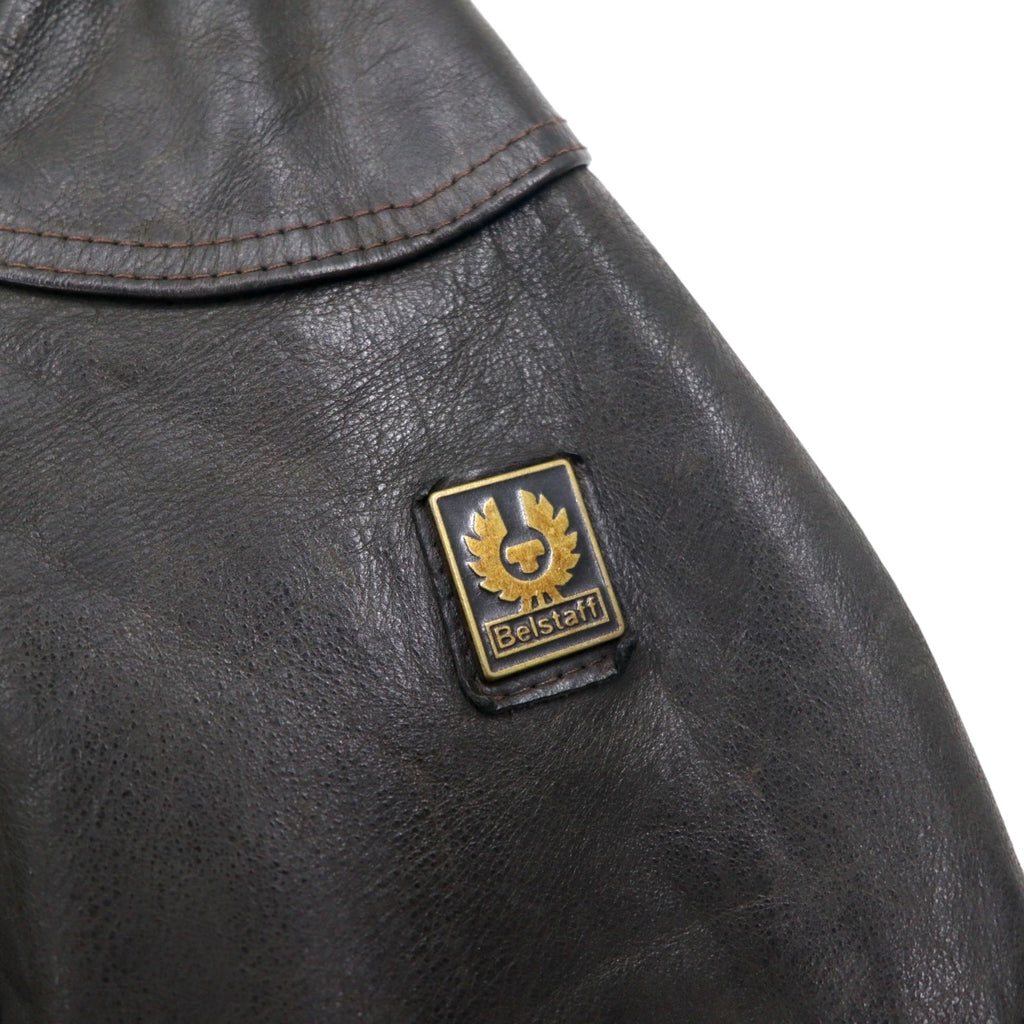 Belstaff Italian Gangster Hand Waxed Leather Motorcycle Jacket Riders M Brown