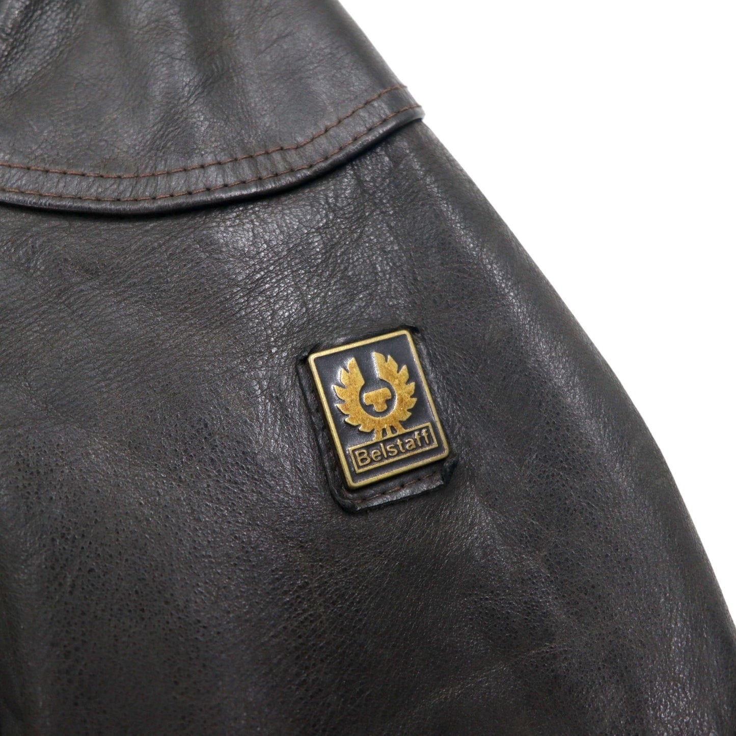 Belstaff イタリア製 ギャングスター ハンドワックス レザー モーターサイクルジャケット ライダース M ブラウン