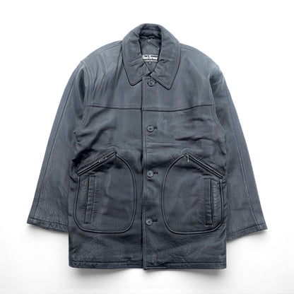 Wind Armor 90年代 ラムレザー カーコート ハーフコート ジャケット M ブラック 本革 レザー