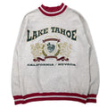 日本然リトテ-古着オンライン-Hanes USA製 90年代 ACTIVE WEAR リブライン スウェット M グレー コットン LAKE TAHOE-Hanes USA Made 90's ACTIVE WEAR Ribline Sweatshirt M Gray Cotton LAKE TAHOE