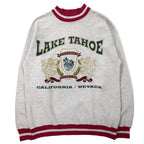 日本然リトテ-古着オンライン-Hanes USA製 90年代 ACTIVE WEAR リブライン スウェット M グレー コットン LAKE TAHOE-Hanes USA Made 90's ACTIVE WEAR Ribline Sweatshirt M Gray Cotton LAKE TAHOE