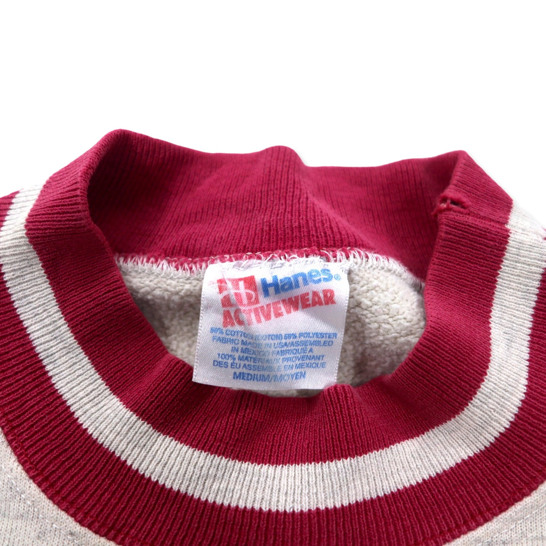 Hanes USA Made 90s ACTIVE WEAR Ribline Sweatshirt M Gray Cotton LAKE TAHOE