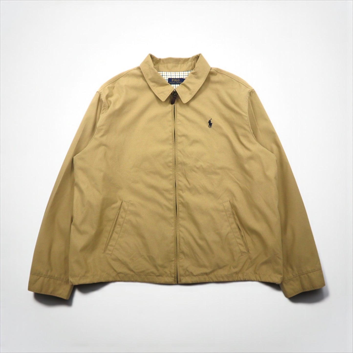 Polo Ralph Lauren スウィングトップ ハリントンジャケット ピーチスキン 2XL ベージュ スモールポニー刺繍 チンストラップ