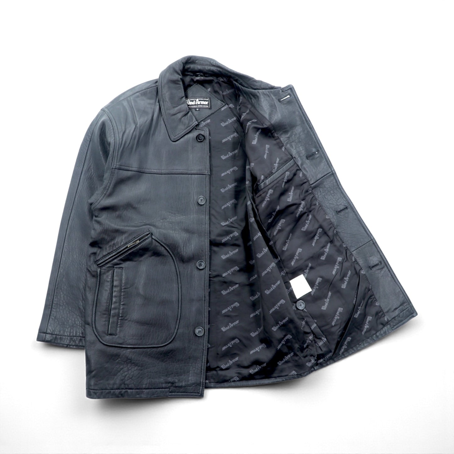 Wind Armor 90年代 ラムレザー カーコート ハーフコート ジャケット M ブラック 本革 レザー