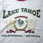 Hanes USA Made 90s ACTIVE WEAR Ribline Sweatshirt M Gray Cotton LAKE TAHOE