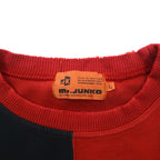 Mr. JUNKO 90s Sweatshirt L Red Black Bicolor Cotton Logo Embroidery Made in Japan